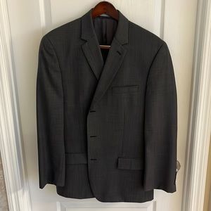 Michael Kors Suit, Sz 42R jacket, 33x34 pants. 3-button, Dark gray.